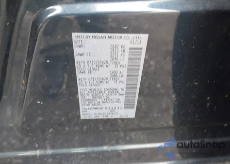 2013 Nissan Pathfinder Platinum из США, поврежденный, VIN 5N1AR2MM2DC633232